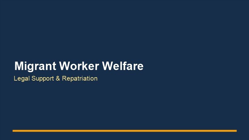 Malaysia & Gulf Migrant Workers Welfare Support Initiative